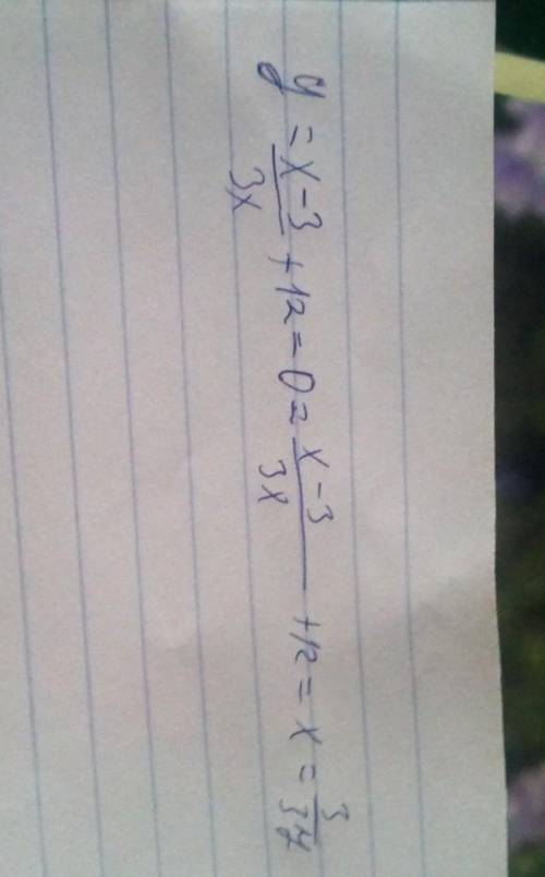 Найдите область определения функции у=х-3/3х+12