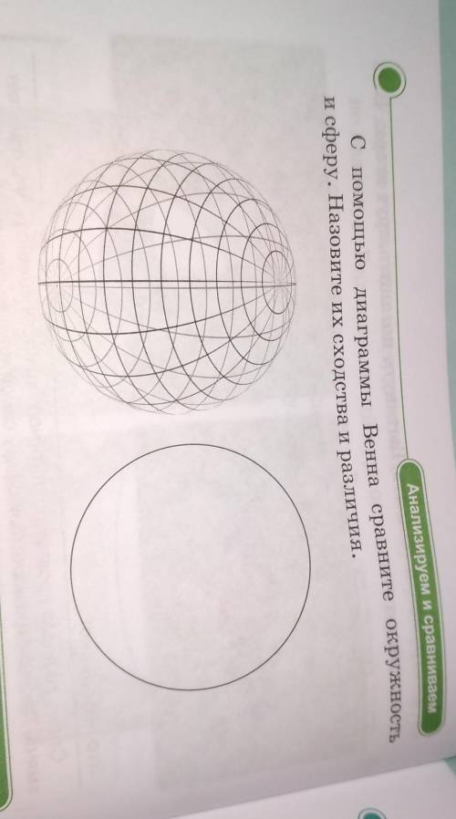 С диаграммы Венна сравните окружность и сферу даю 30​