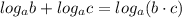 log_ab+log_ac=log_a(b\cdot c)