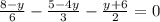 \frac{8-y}{6}-\frac{5-4y}{3}-\frac{y+6}{2}=0