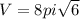 V=8pi\sqrt{6}