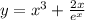 y = x^3 + \frac{2x}{e^x}