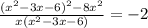 \frac {(x^2-3x-6)^2 -8x^2} {x(x^2-3x-6)}=-2