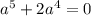 a^{5}+2a^{4}=0