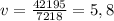 v=\frac{42195}{7218}=5,8