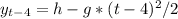 y_{t-4}=h-g*(t-4)^{2}/2