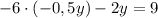 -6\cdot(-0,5y)-2y=9