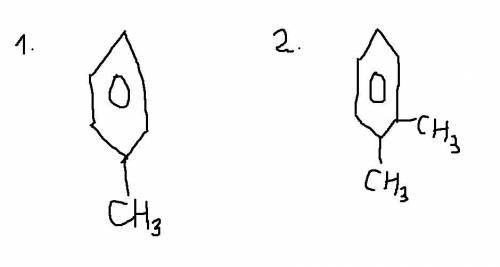 Написать структурную формулу толуол метилбензол и 1,2 диметилбензол