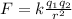 F=k\frac{q_{1}q_{2}}{r^{2}}