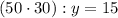 (50\cdot30):y=15