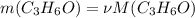 m(C_{3} H_{6}O)=\nu M(C_{3} H_{6}O)