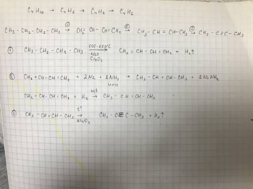 Составить цепочку превращений бутан - бутадиен-1,3 - бутен-2 - бутин-2