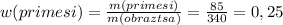 w(primesi)=\frac{m(primesi)}{m(obraztsa)}=\frac{85}{340}=0,25