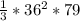 \frac{1}{3}*36^{2}*79