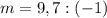 m=9,7:(-1)