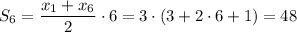 S_6=\dfrac{x_1+x_6}{2}\cdot6=3\cdot(3+2\cdot6+1)=48