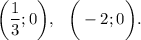 \bigg( \dfrac{1}{3};0\bigg),~~ \bigg(-2;0\bigg).