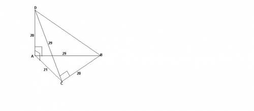 Основанием пирамиды – давс является прямоугольный треугольник авс, у которого гипотенуза ав равна 29