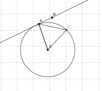 Через точку а окружности проведены касательная и хорда,равная радиусу окружности.найдите угол между 