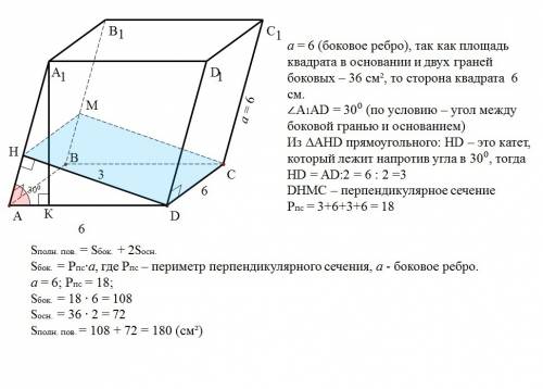 Взываю к в наклонном параллелепипеде основанием и одна из боковых граней - квадраты, плоскости котор