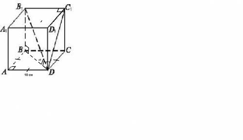 Сторона основания правильной четырехугольника призмы равна 10 см диагональ призмы образуется с плоск