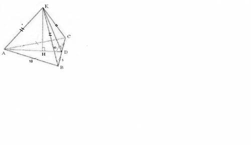 Сторона основания правильной треугольной пирамиды равна 10 см. боковые грани наклонены к плоскости о
