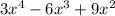 3x^{4}-6x^{3}+9x^{2}