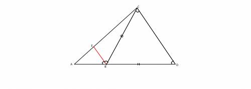 Решить по : дан треугольник dac на стороне da отложена точка b так что db=bc,угол в= углу c. из угла