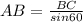 AB=\frac{BC}{sin60}