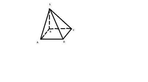 Основание пираиды - квадрат, ее высота проходит через одну из вершин оснований. найдите боковую пове