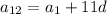 a_{12}=a_{1}+11d