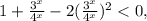 1+\frac{3^x}{4^x}-2(\frac{3^x}{4^x})^2<0,