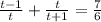 \frac{t-1}{t}+\frac{t}{t+1}=\frac{7}{6}