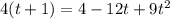 4(t+1)=4-12t+9t^2