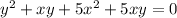 y^2+xy+5x^2+5xy=0