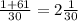 \frac{1+61}{30}={2}{\frac{1}{30}}