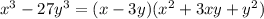  x^3 - 27y^3=(x-3y)(x^2+3xy+y^2)