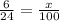  \frac{6}{24}= \frac{x}{100} 