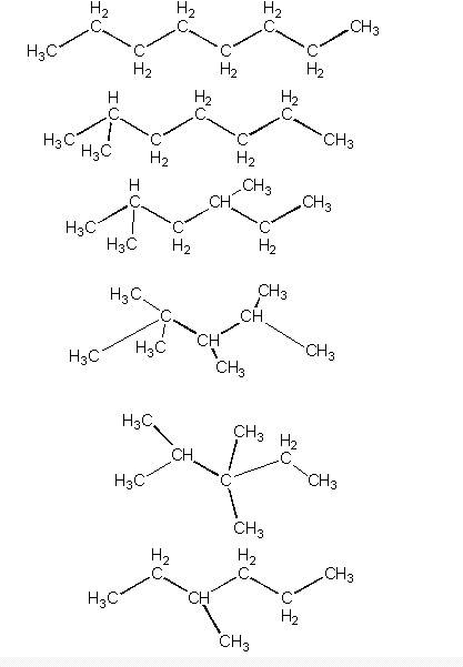 Н.октан 2метилгептан 2,4диметилгексан 2,5диметилгексан 2,3,4тетраметилпентан 2,3,3тетраметилпентан 3
