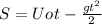 S = Uo_{} t-\frac{gt^{2}}{2} 