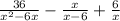 \frac{36}{x^2-6x}-\frac{x}{x-6}+\frac{6}{x}