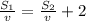 \frac{S_{1}}{v}=\frac{S_{2}}{v}+2