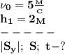 \bf \nu_0=5 \frac{_M}{_C}\\&#10;h_1=2_M\\&#10;-----\\&#10;|S_y|;\ S; \ t-?&#10; 