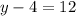 y-4=12