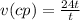 v(cp)= \frac{24t}{t}