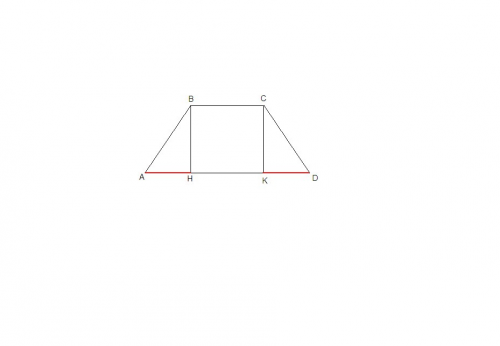 Как понимать: проекция боковой стороны равнобедренной трапеции на основание?