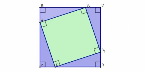 Дан квадрат abcd. на каждой его стороне отложены равные отрезки aa1=cc1=dd1. докажите, что четырехуг