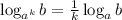 \log_{a^k} b=\frac{1}{k}\log_a b