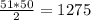 \frac{51*50}{2}=1275