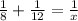 \frac{1}{8} + \frac{1}{12}= \frac{1}{x}